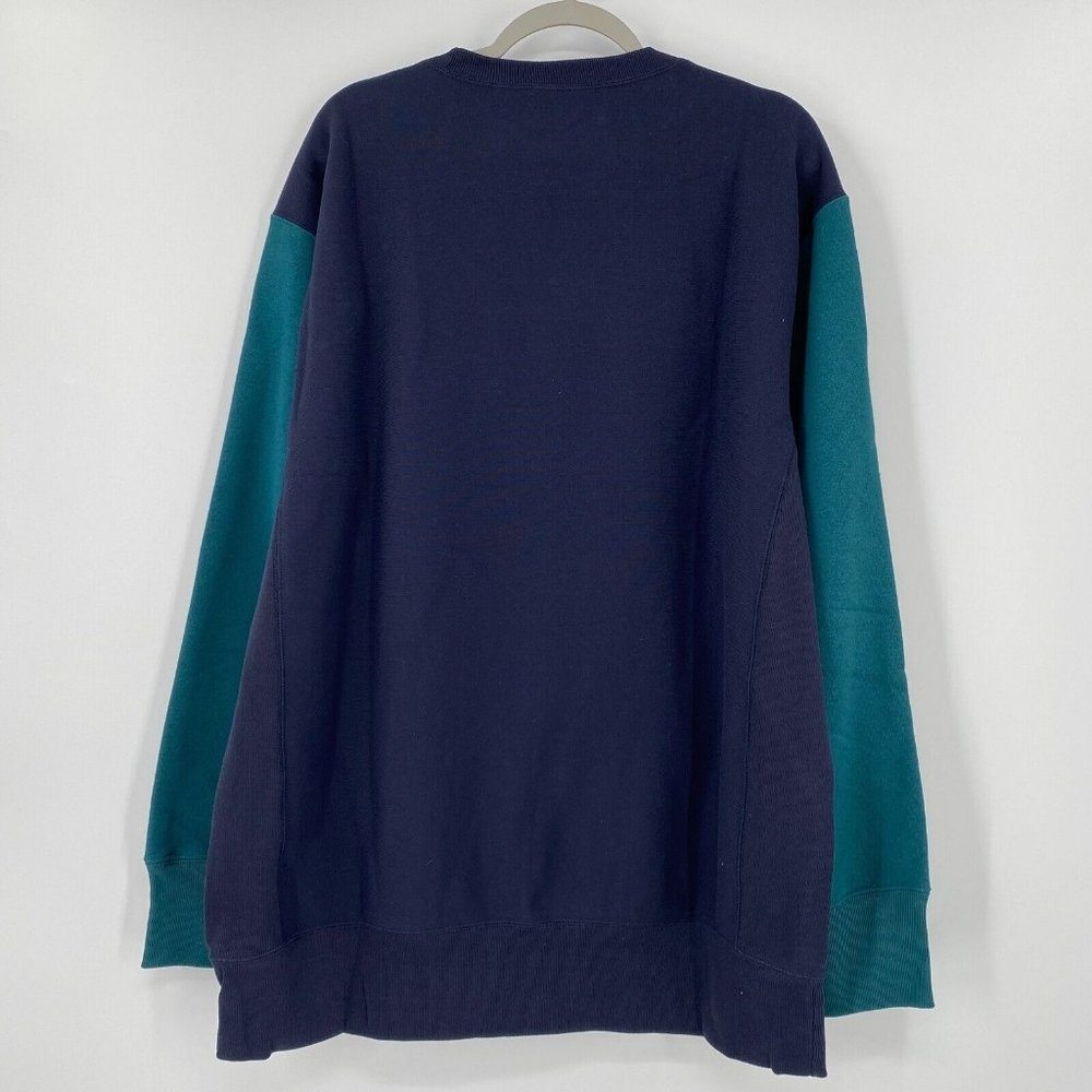 Champion Mens Reverse Weave Crew Neck Sweatshirt Pullover Oversized Navy Blue XL - Picture 6 of 6